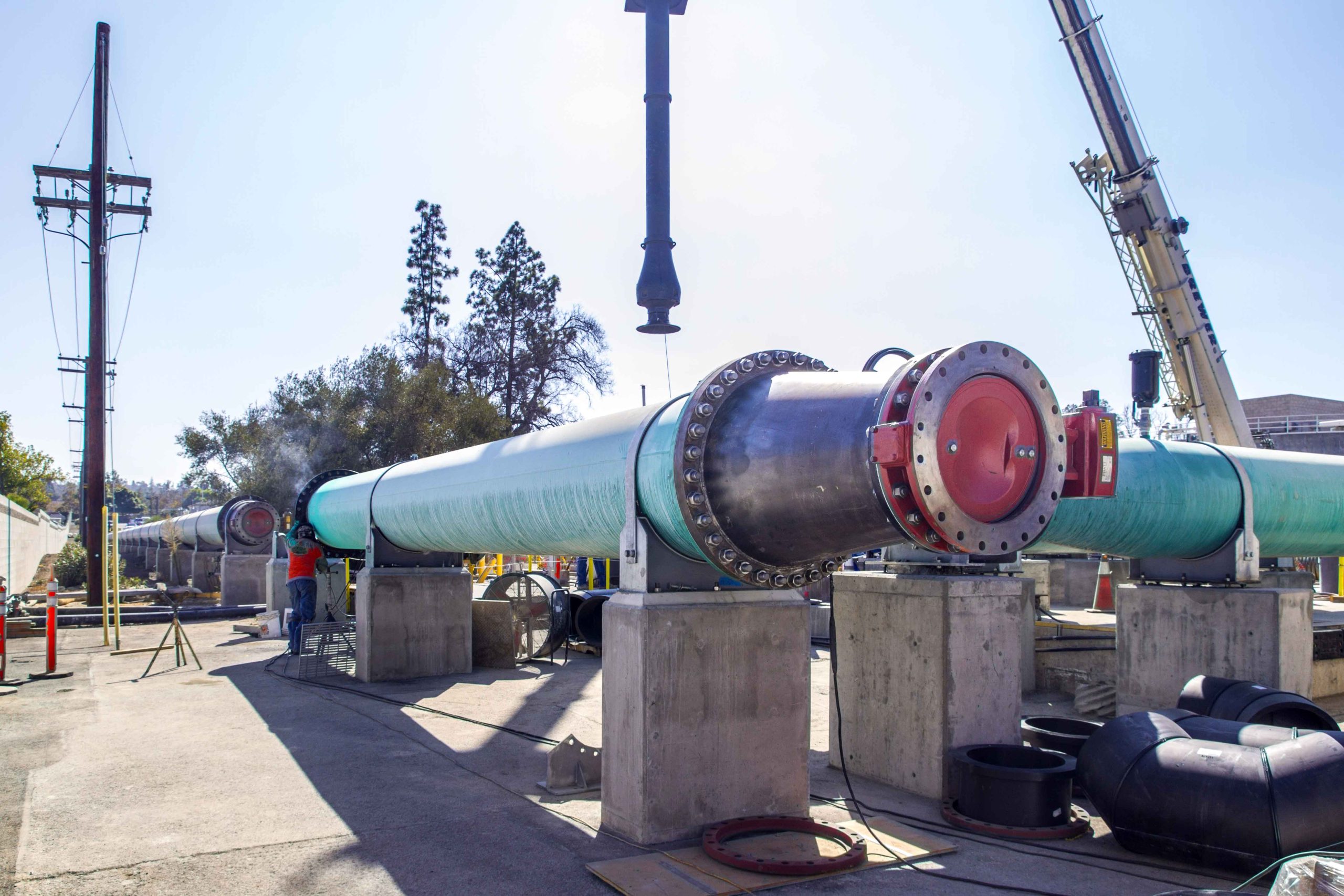 HARRF Pump Station pipeline set in place