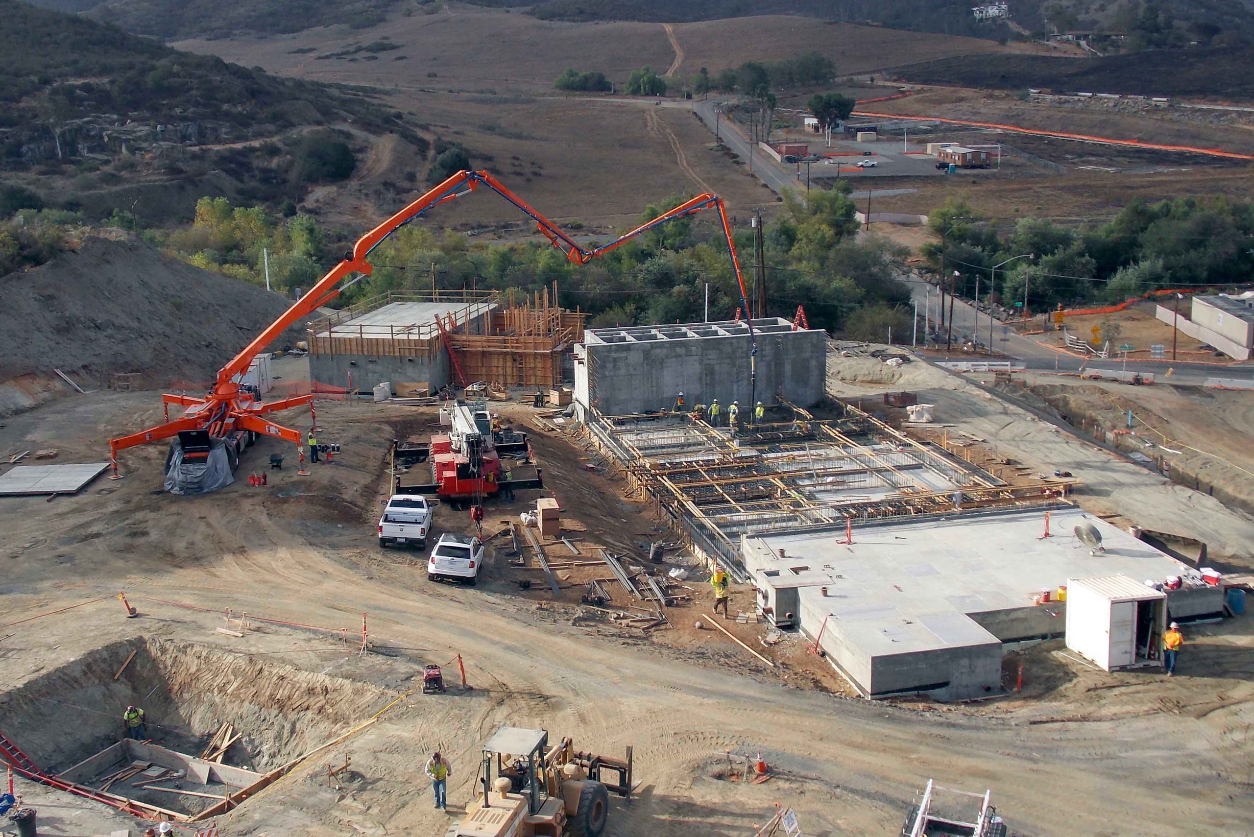 Harmony Grove Water Treatment Plant - concrete being poured