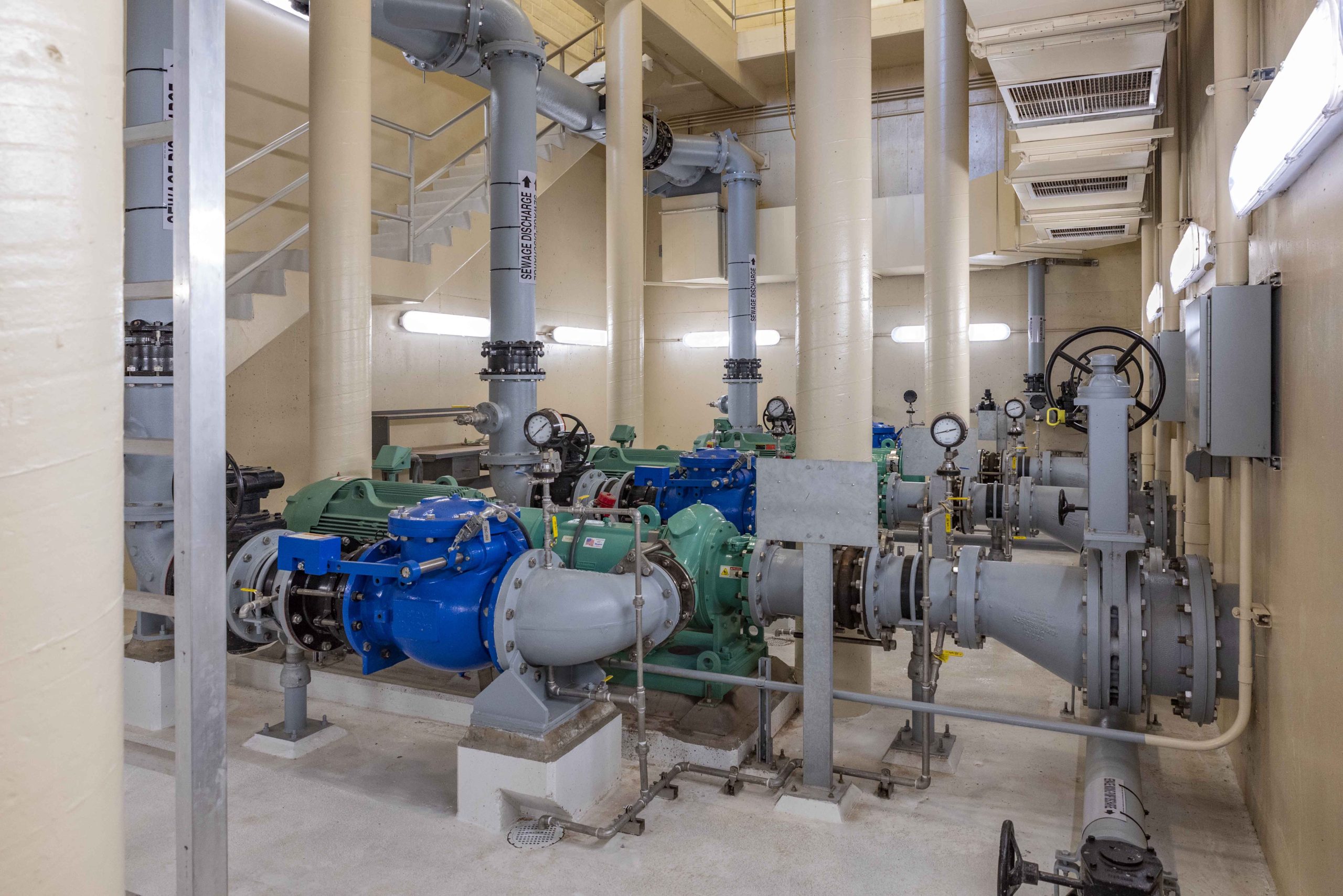Rancho San Diego Sewer Pump Station pumps and pipes
