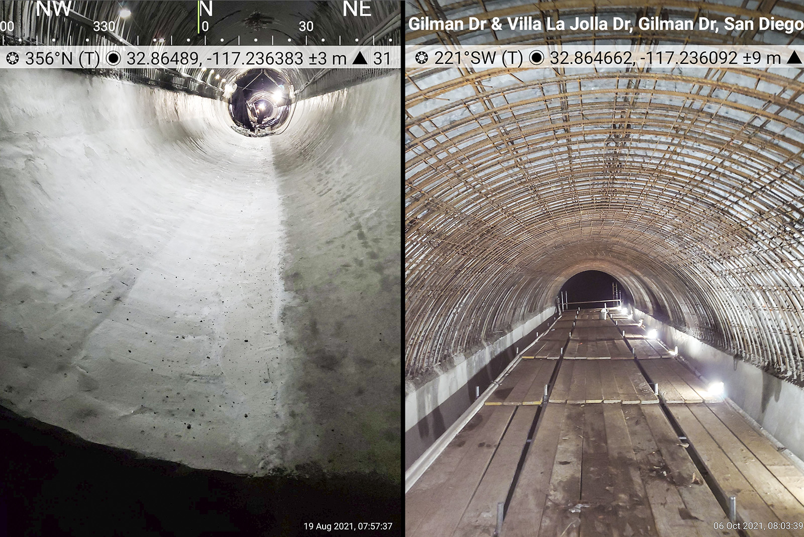 20-024 Villa La Jolla Drive 180" Storm Drain Emergency Improvements - workers inside drain pipe