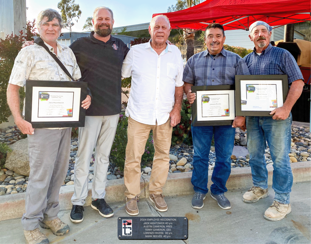 Group photo of employees recognized for 30 and 40 years of service